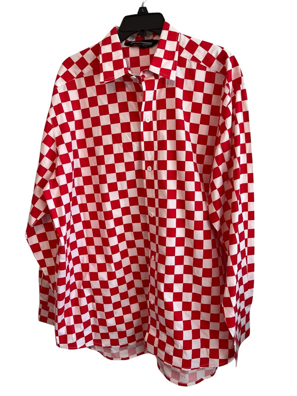 Boardroom Apparel Men’s XXL Red White Checkered Button Down Shirt